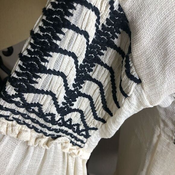 Ralph Lauren Blue Label Embroidered Peasant Top Size XS Boho, Cottagecore - Picture 4 of 12